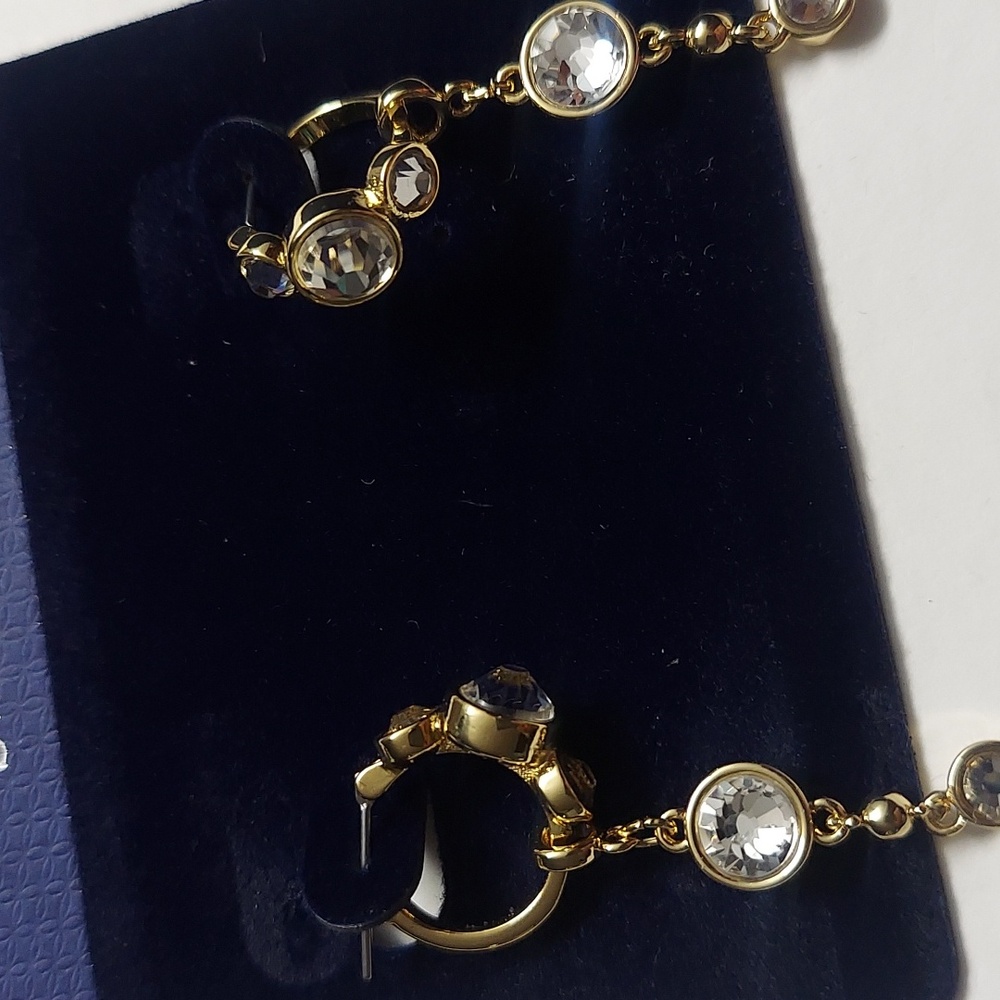 Swarovski Gold and Silver Crystal Earrings - Picture 5 of 6
